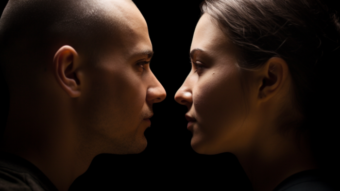 _two_people_facing_each_other_head_to_head_close_up_eb2b40f9-7259-4c5f-9f40-06f555dee153