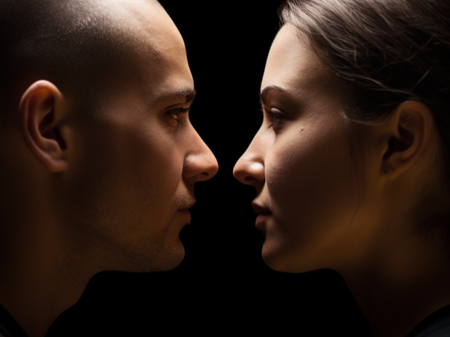 _two_people_facing_each_other_head_to_head_close_up_eb2b40f9-7259-4c5f-9f40-06f555dee153